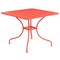 Emma and Oliver Commercial Grade 35.5" Square Metal Garden Patio Table Set, 2 Square Back Chairs